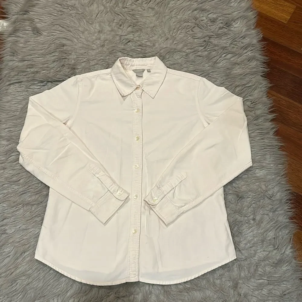Jcrew women’s‎ light pink cotton long sleeve button front shirt